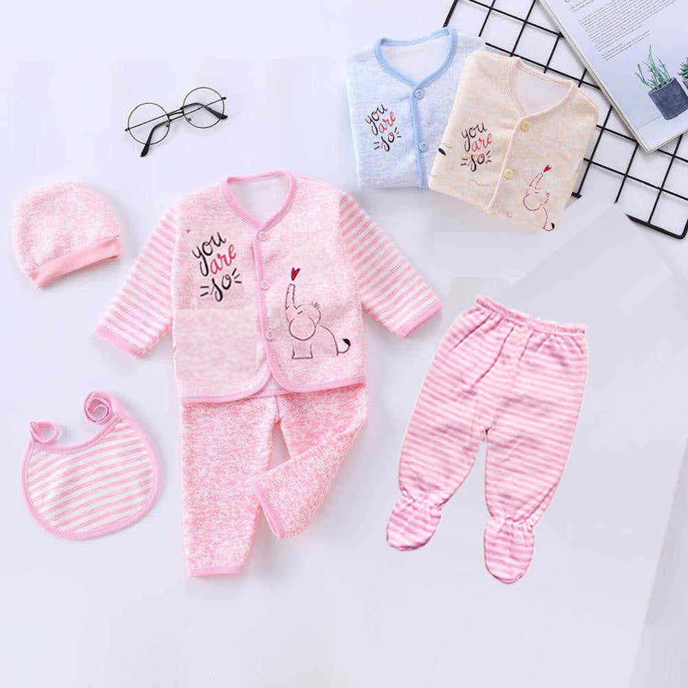 5PC Newborn Fleece Suit -ELEPHANT Color)