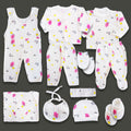11PC* NewBorn Clothes Set In Winter Fleece PINK BEAR AND GRAY CAT