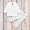2PC Full Sleeves Trouser Shirt Thermal WITH BUTTONS- WHITE
