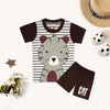 2PC* Baby Cotton Shirt with Short BROWNISH THEEME WITH CAT