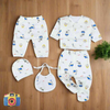 5PC Newborn Fleece Suit BEAR ON CYCLE (IMPORTED) BLUE