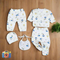 5PC Newborn Fleece Suit BEAR ON CYCLE (IMPORTED) BLUE