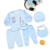 5PC NewBorn Clothes Set In Winter Fleece Elephant (M. Color) Blue