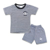 2PC* Baby Cotton Shirt with Short Black and White Lines (Footbal Tag)