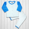 Fleece Baby Shirt Trouser (imported)-Blue Polka Dots