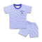 2PC* Baby Cotton Shirt with Short Blue & White Lines (A TAG)