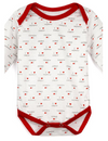 Baby Cotton Body Suit I LOVE DADDY MOMMY Red Borders