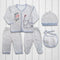 5PC Newborn Fleece Suit -Elephant Grey