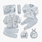 8PC* NewBorn Clothes Set In Winter Fleece Puppy  Gray