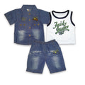 3PC* Baby JEANS Jackets, Sando  with Short Imported (LF LIN) Green