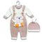 3PC* Baby Fleece Shirt with Dungaree and Cap