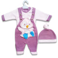 3PC* Baby Fleece Shirt with Dungaree and Cap
