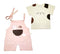 2PC* Baby Cotton Shirt with Dungaree Imported CAT PINKISH