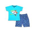 2PC* Baby Cotton Shirt with Short Blue (Red Shark)