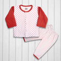 Fleece Baby Shirt Trouser (imported)- Red Polka Dots