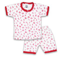 2PC* Baby Cotton Shirt with Short Red Alphabet