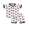 2PC* Baby Cotton Shirt with Short BROWN YELOW FLOWER