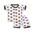 2PC* Baby Cotton Shirt with Short BROWN YELOW FLOWER