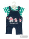 2PC* Baby Cotton Shirt with Dungaree ELEPHAnts