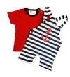 2PC* Baby Cotton Shirt with (ANCHOR) Dungaree