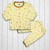 Fleece Baby Shirt Trouser (imported)-Yellow with Brown border ALPHABETS