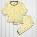 Fleece Baby Shirt Trouser (imported)-Yellow with Brown border