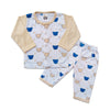 Cotton Baby Shirt Trouser- (blue and Skin) Bear Heads