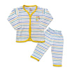 Cotton Baby Shirt & Trouser-Multi Color Lines with Yellow Border