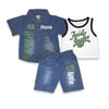 3PC* Baby JEANS Jackets, Sando  with Short Imported (iPhone) Green