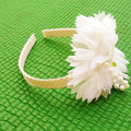 Fancey Hair band Rose and Rearls White