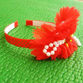 Fancey Hair band Rose and Pearls Red
