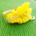 Fancey Hair band Rose and Pearls Yellow
