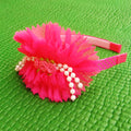 Fancey Hair band Rose and Pearls Shocking Pink