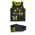 2PC* Baby Cotton Sando with Short YELLOW BUTTERFLIES