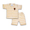 2PC* Baby Cotton Shirt with Short SKIN (WHITE LINES)