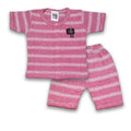 2PC* Baby Cotton Shirt with Short PINK WHITE LINES
