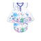 2 PC Newborn Baby Frock with underwear Cotton Imported-BLUE-Cute Bunny