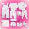11PC* NewBorn Clothes Set In Winter Fleece Pink (Crown)