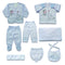 8PC* NewBorn Clothes Set In Winter Fleece BLUE Elephant