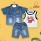 3PC* Baby JEANS Jackets, Sando  with Short Imported LF LIN RED