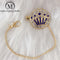 Dollbling Chupeta Glass Nipple Metal Gripper Embedded Diamond Royal Crown bling pacifier clips Nipple Chain