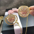 Dollbling Chupeta Glass Nipple Metal Gripper Embedded Diamond Royal Crown bling pacifier clips Nipple Chain