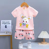 2PC* Baby Cotton Shirt with Short Imported WHITE RABIT EAR TIE