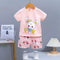 2PC* Baby Cotton Shirt with Short Imported WHITE RABIT EAR TIE