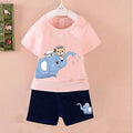 2PC* Baby Cotton Shirt with Short Elephant