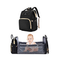 1PC Diaper Bag with changing bed Import Quality - BLACK