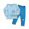 Toddler Cartoon Shirt Pajama Cotton Clothes Cute Long Sleeves Outfits (Imported) Blue knought 123