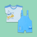 2PC* Baby Cotton Shirt with Dungaree Imported SKY BLUE