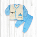 Fleece Baby Shirt Trouser (imported)-Blue Panda