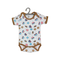 Baby Cotton Body Suit brown border multi cars